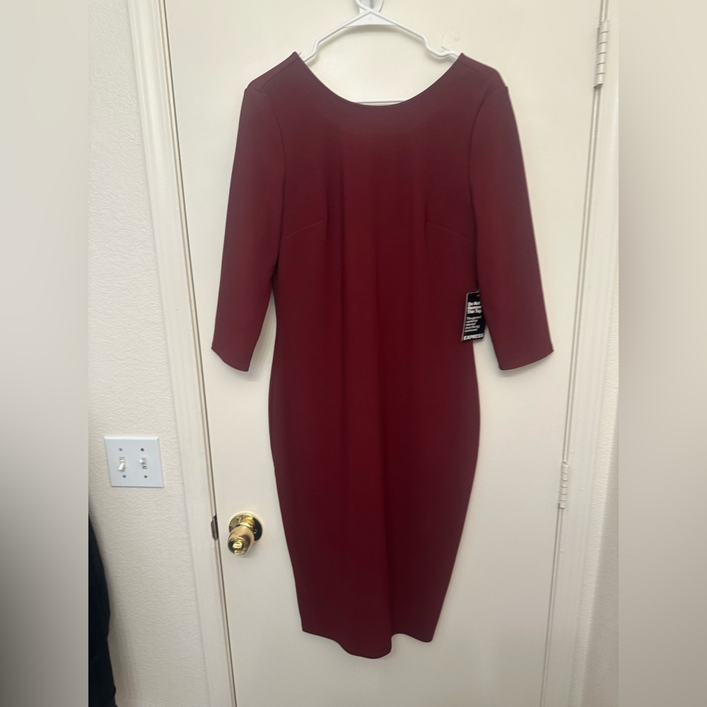 Express burgundy 3/4 Sleeve Dress NWT